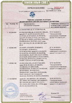 24.03.2019 Юбилейный - ЗАО Хиквижн. Приложение к сертификату Взрывазащитные видиокамеры. ТР ТС 020/2011